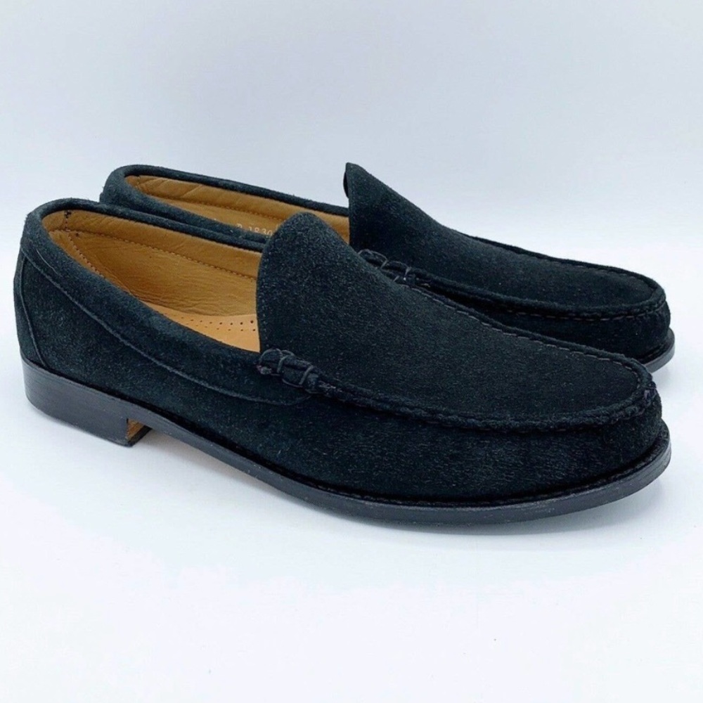 Allen Edmonds Keene Loafers Suede Leather Slip on Black Size 10D